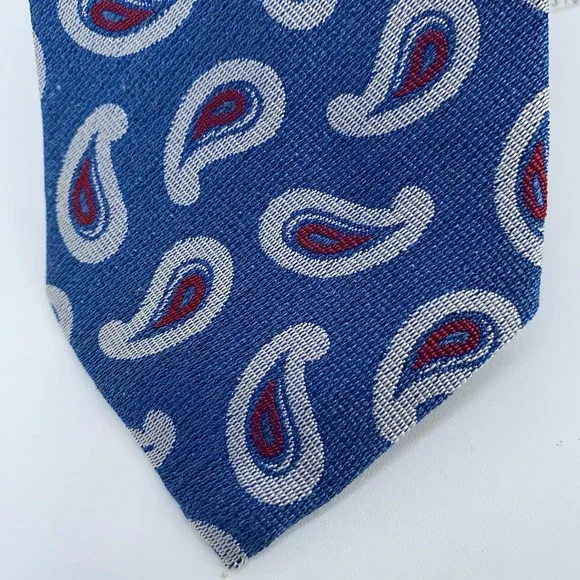 Eton Tie‎ Mens One Size Blue Paisley Silk Luxury Classic Necktie Italy Made
